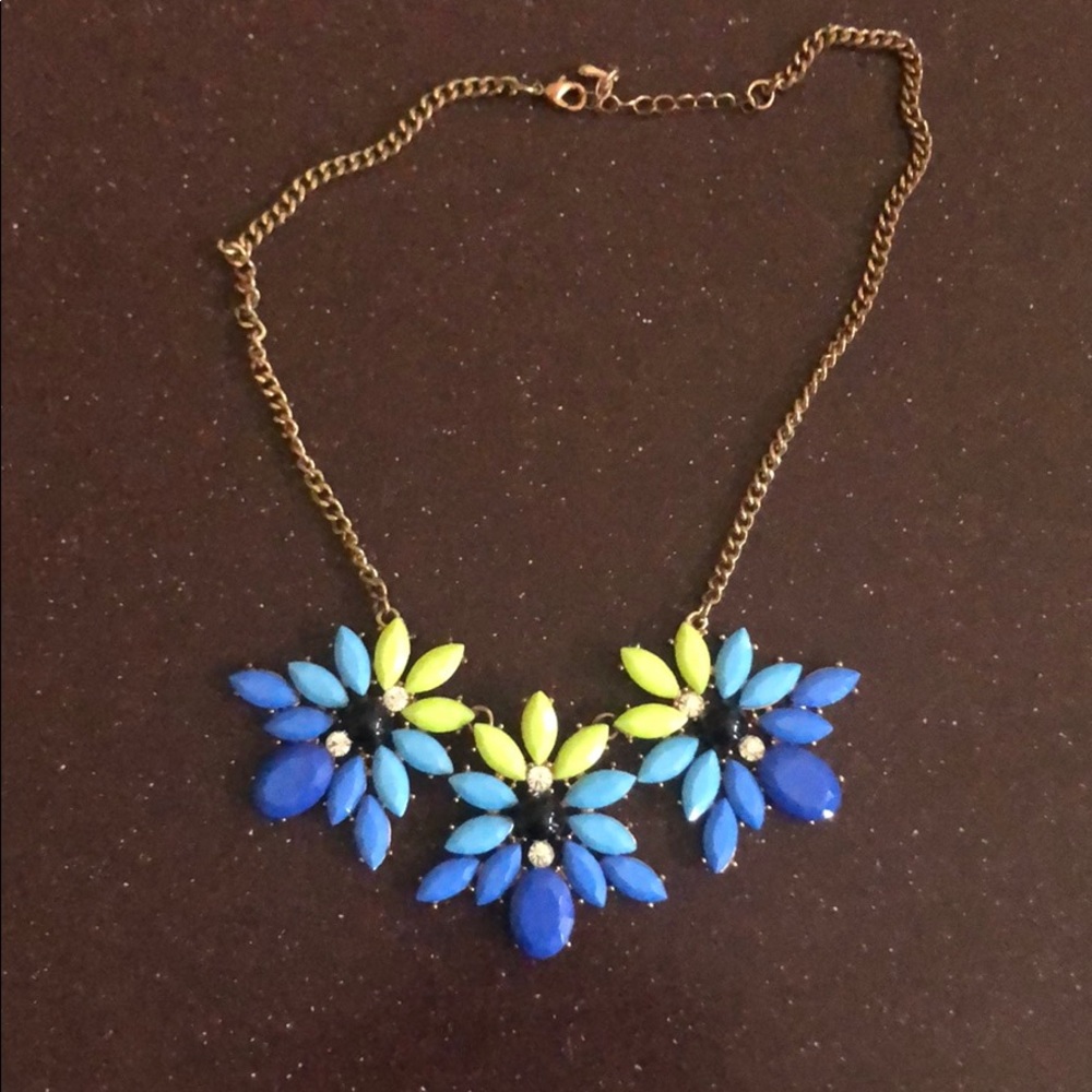 Neon and blue statement necklace